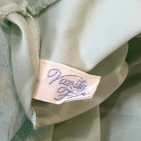 Vintage Vanity Fair Tricot Nylon Lace Slip Dress Size 34 Light Green - Picture 6 of 6